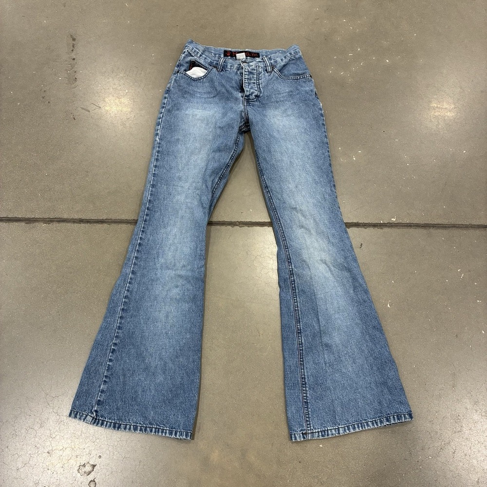Mudd Women's Flare Bottom Jeans Low Rise, Vintage Y2K, Light Wash Size 3